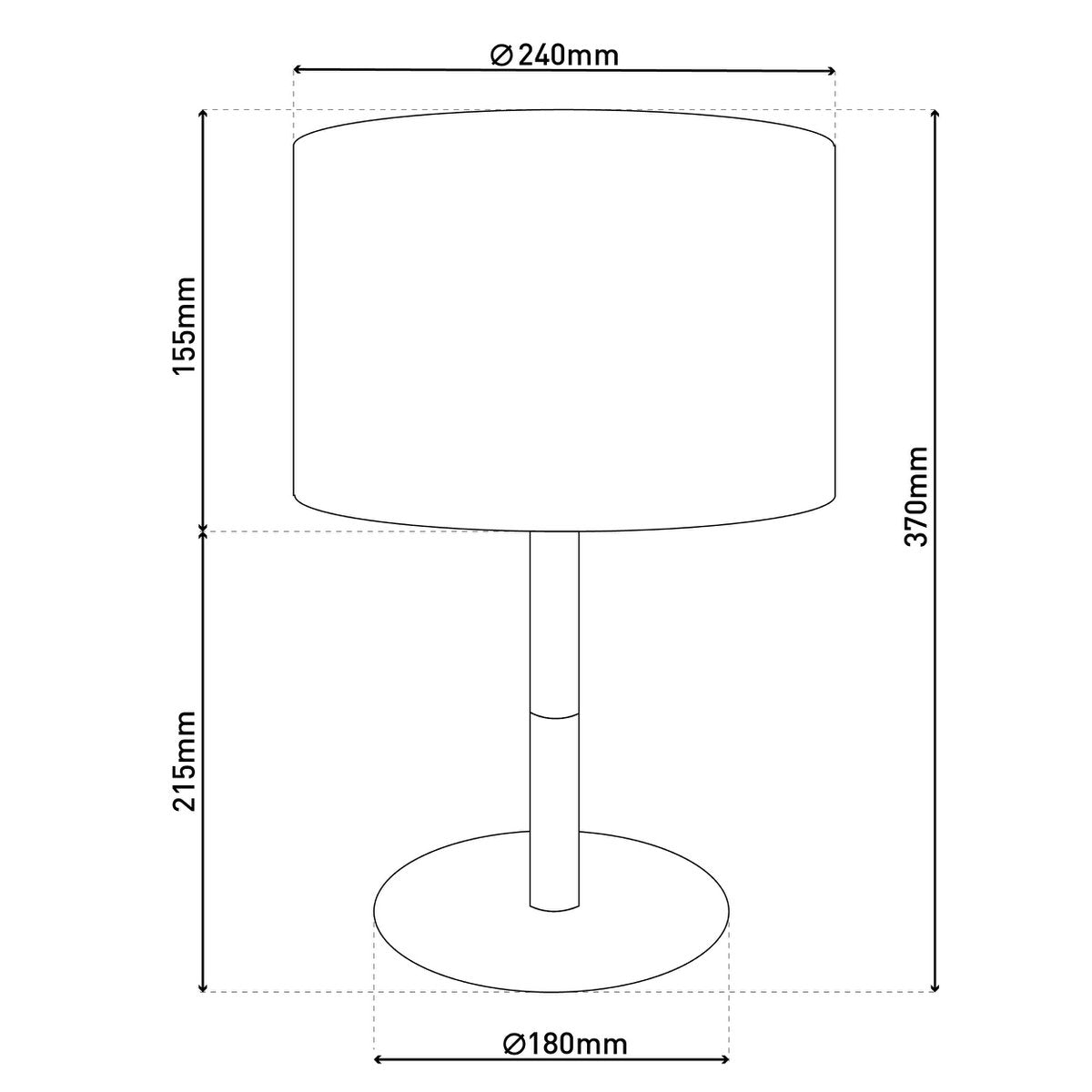 Tafellamp Tessile Wit/Naturel - 37 cm (E14)