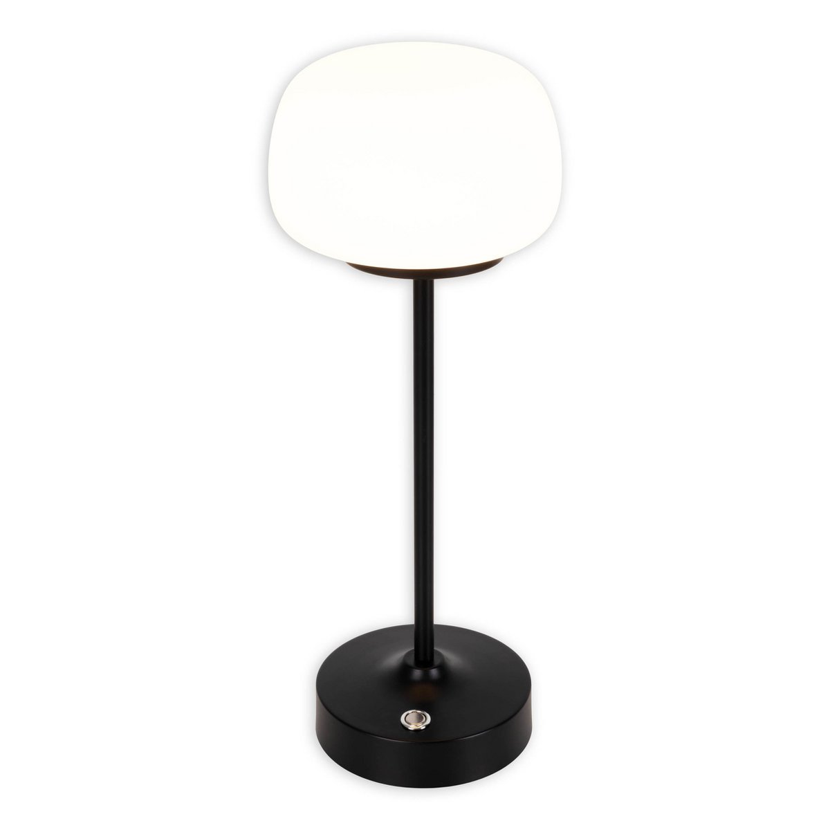 LED Acculamp Pina Zwart/Wit Glas - 30 cm