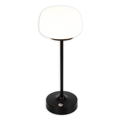 LED Acculamp Pina Zwart/Wit Glas - 30 cm