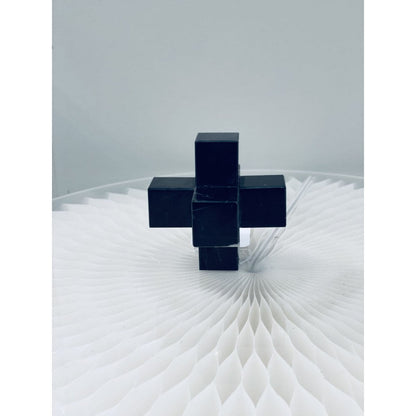 Marmeren kruis Lux zwart - 9 cm