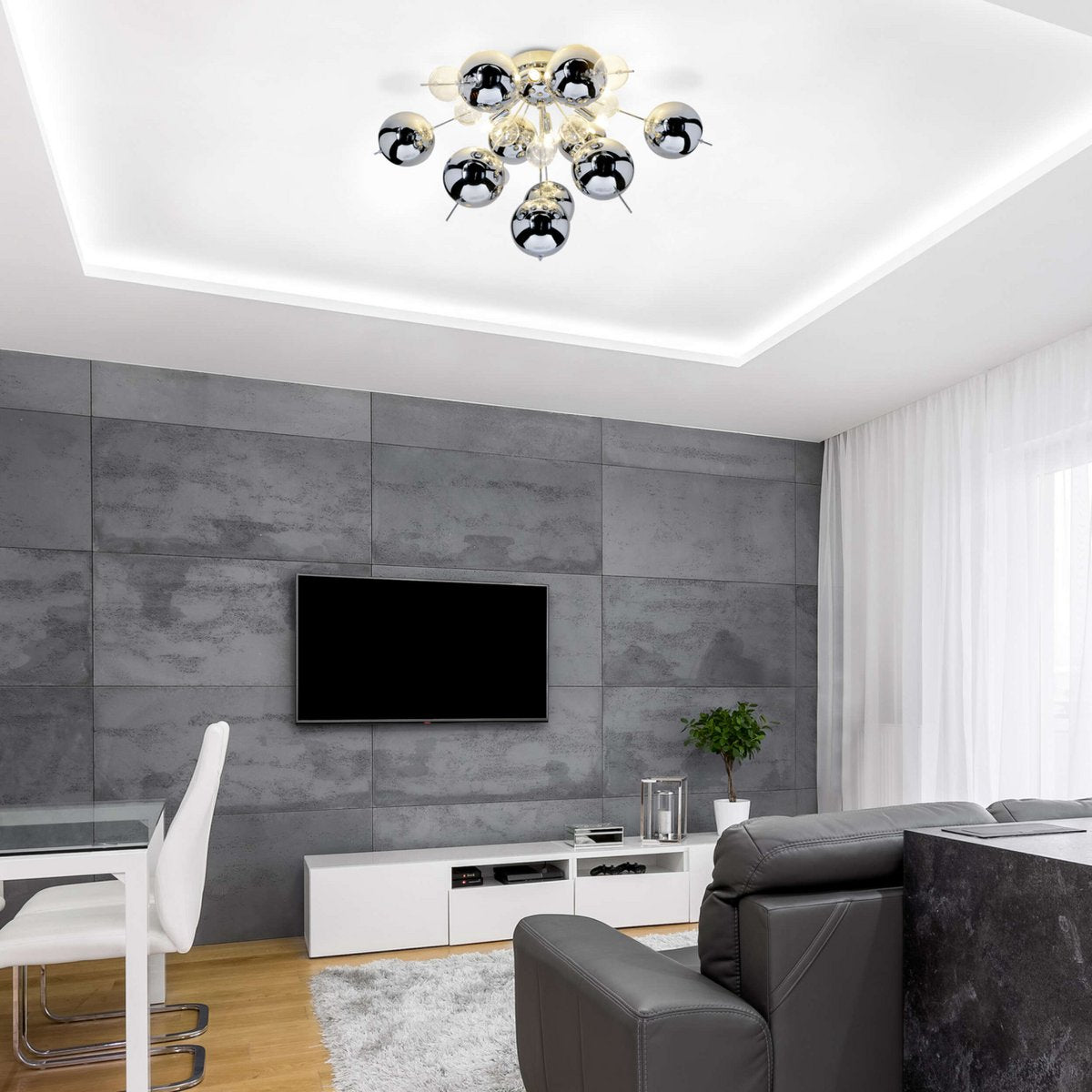 Plafondlamp Explosie Chroom - Ø 57 cm (G9) - OutHome