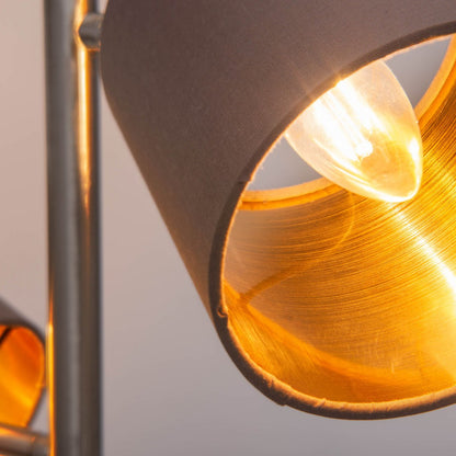 Vloerlamp Maron Satijn/Bruin - 153 cm (E14)