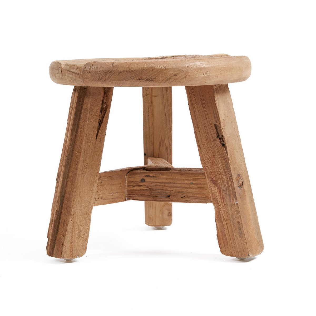 Teakhouten kruk Yatai naturel - S