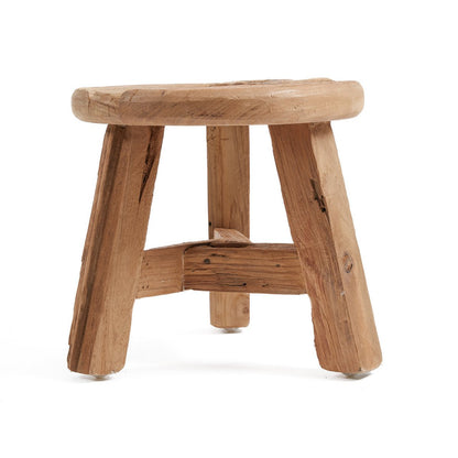 Teakhouten kruk Yatai naturel - S