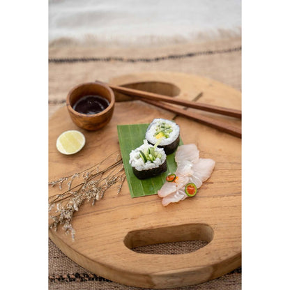 Teak dienblad Root tray naturel - M
