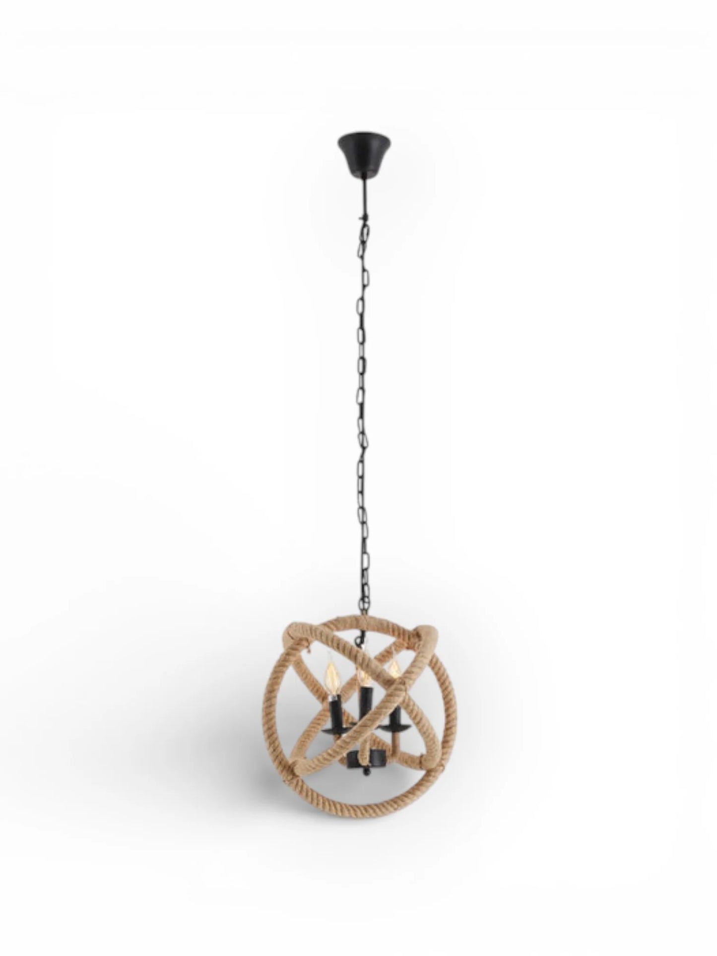 Hanglamp Regia Zwart Metaal/Hennep - Ø 43 cm (E27)