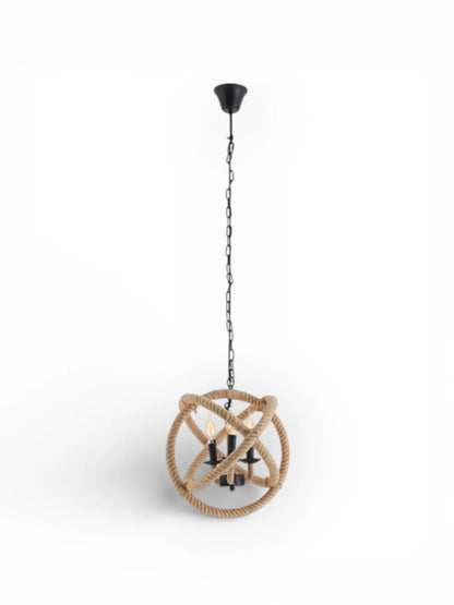 Hanglamp Regia Zwart Metaal/Hennep - Ø 43 cm (E27)