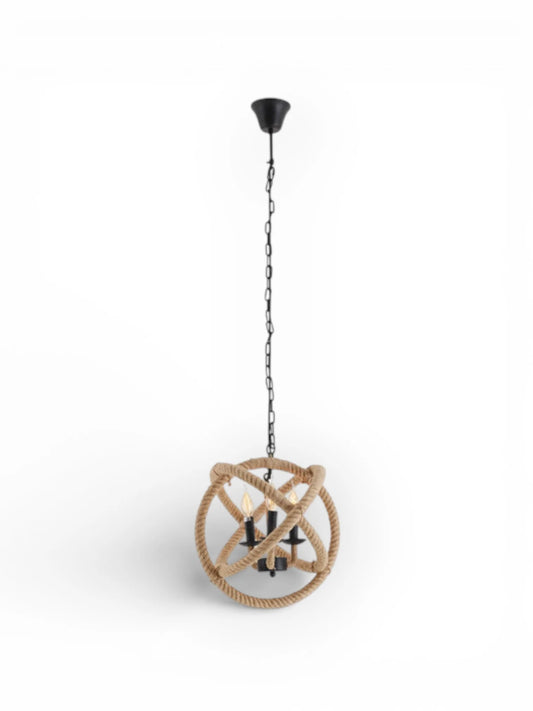 Hanglamp Regia Zwart Metaal/Hennep - Ø 43 cm (E27)