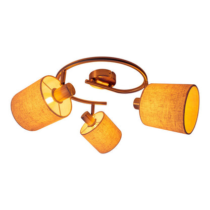 Plafondlamp Maron 3-Lichts Satijn/Naturel - Ø 28,5 cm (E14)