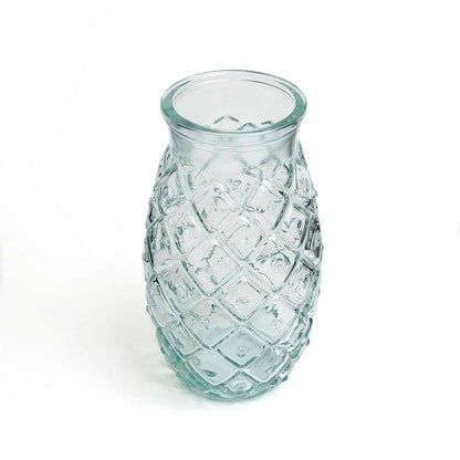 Glazen Ananasglas blauw - M