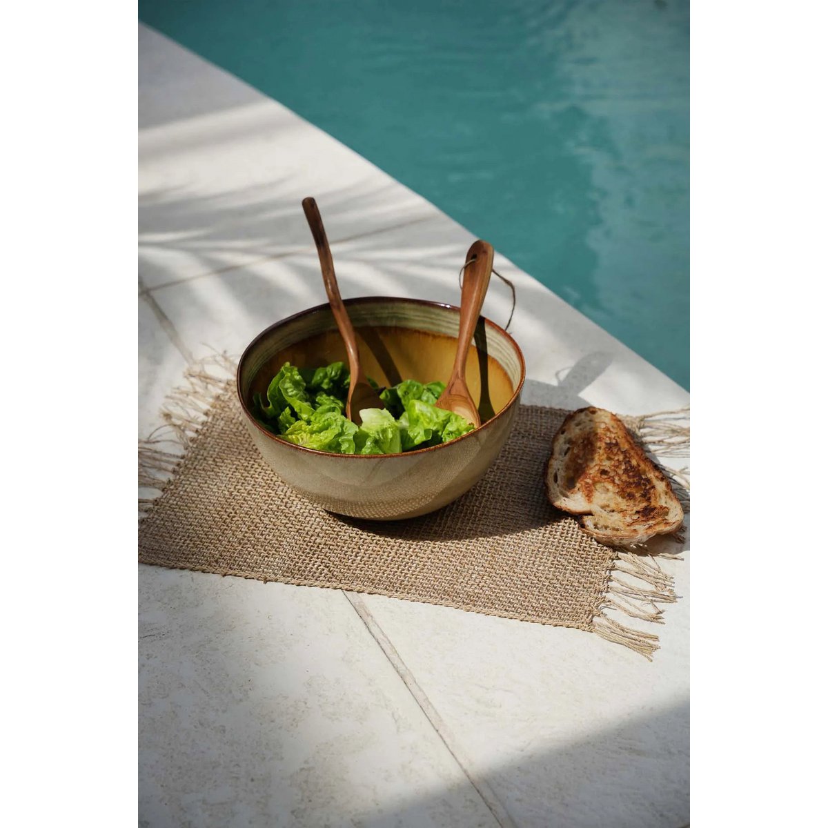 Teakhouten saladevork naturel