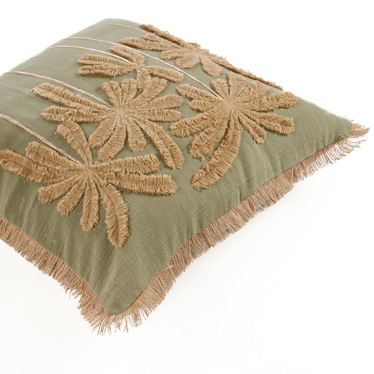 Katoenen kussenhoes Tropical breeze bosgroen