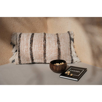 Katoenen kussenhoes Oh my gee boheems wit - 30x50 cm