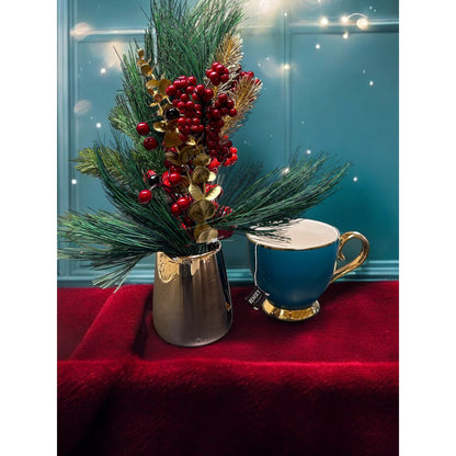 Zijden kunstbloem Kerst (Set van 2) - 45 cm