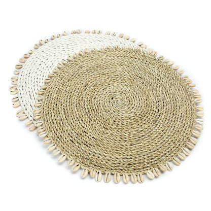 Zeegras placemat Shell naturel