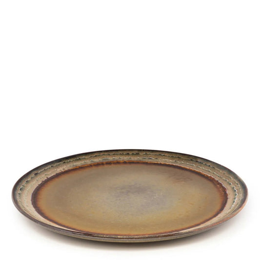 Porseleinen diner bord Comporta bruin - L (Set van 4)