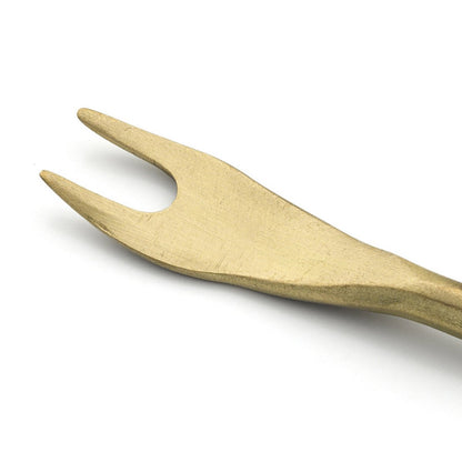 Massief messing olijfvork The Olive Fork goud - S