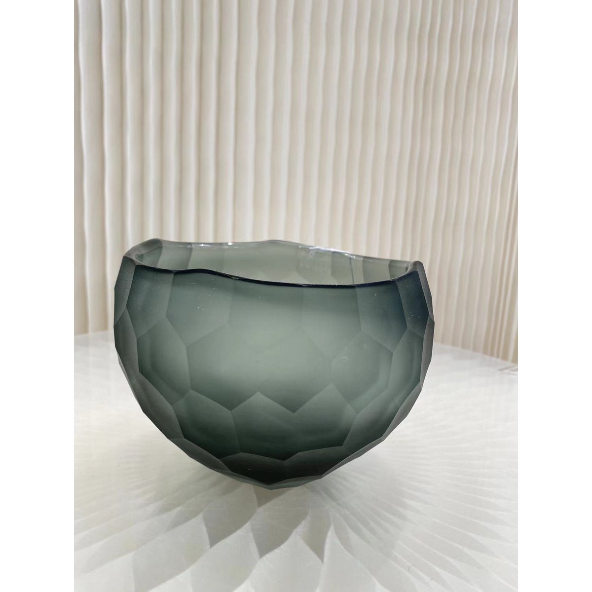 Glazen kom Luxe rookgrijs - 16 cm