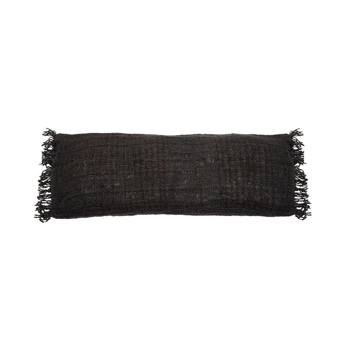 Katoenen kussenhoes Oh my gee zwart/marine - 35 x 100 cm