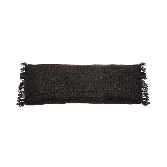 Katoenen kussenhoes Oh my gee zwart/marine - 35 x 100 cm