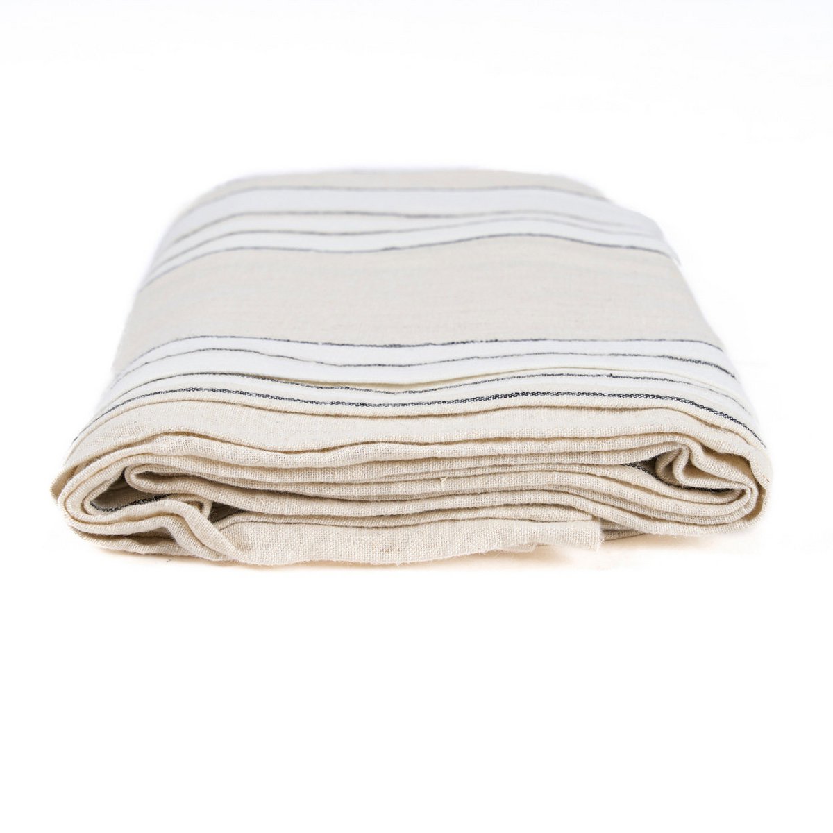Linnen tafelkleed Provence zwart-wit - 150 x 250 cm