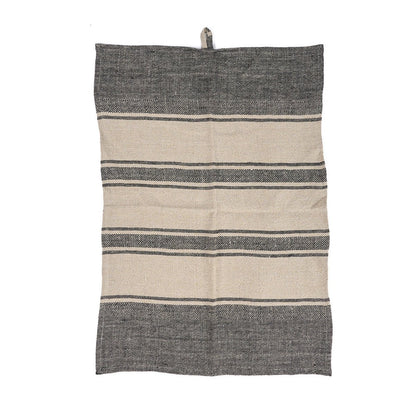 Linnen keukendoek Dash naturel zwart - 50x70 cm