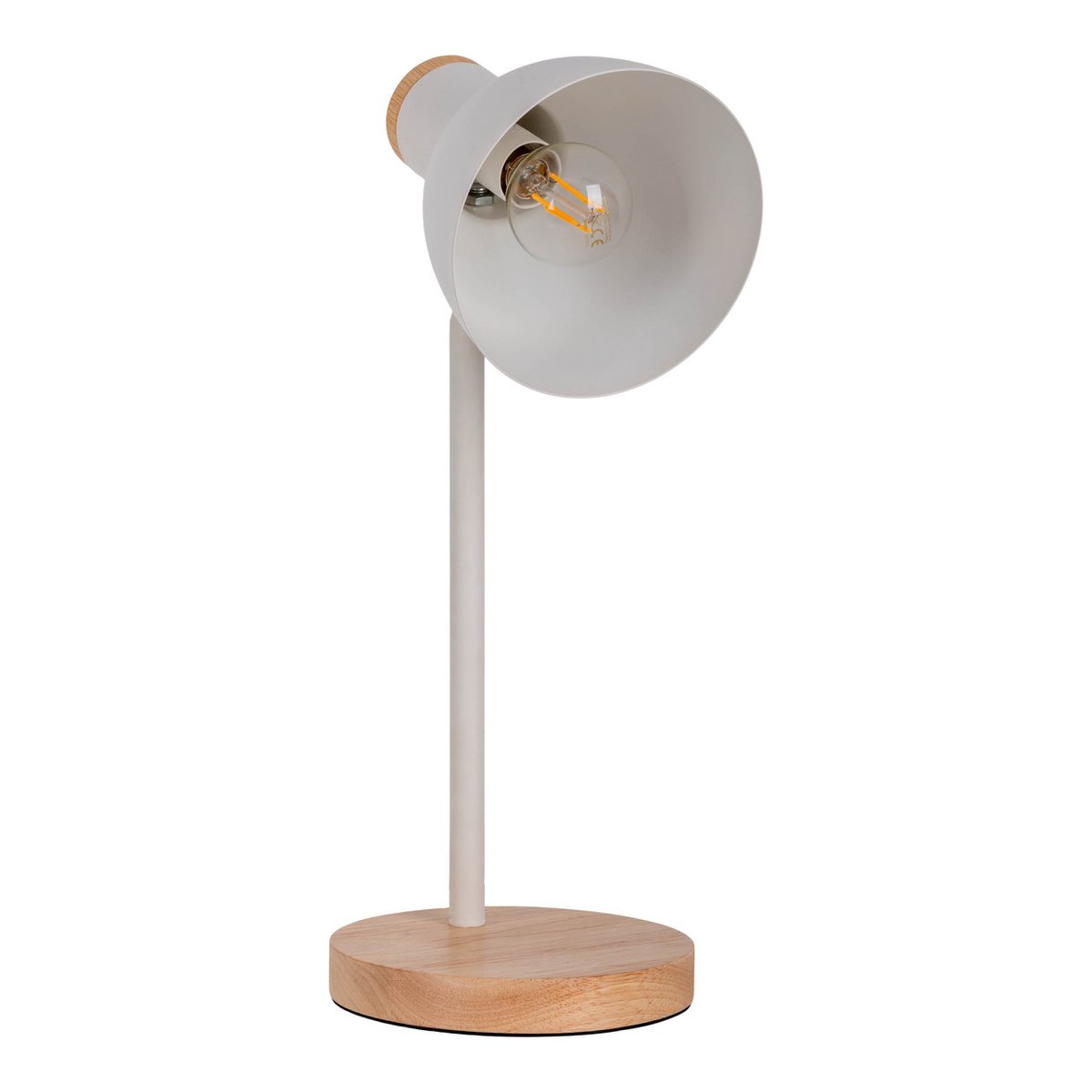 Bureaulamp Marie Wit Hout/Metaal - 36,5 cm (E14)