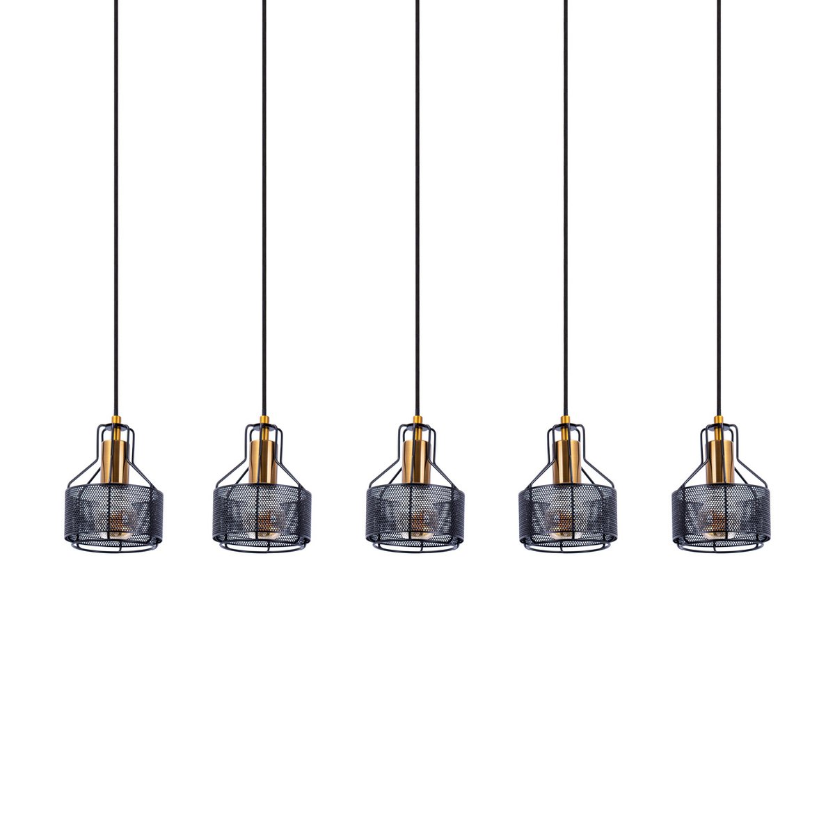 Hanglamp Foro 5-Lichts Zwart/Goud - 96 cm (E27)