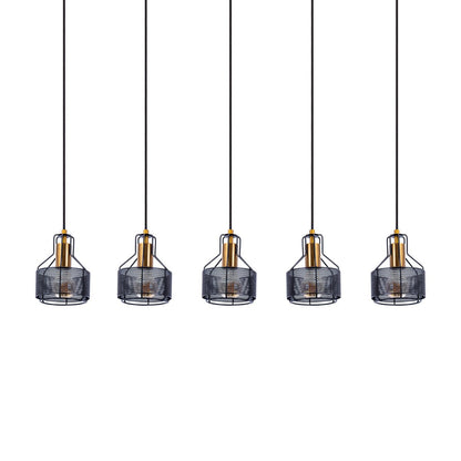 Hanglamp Foro 5-Lichts Zwart/Goud - 96 cm (E27)