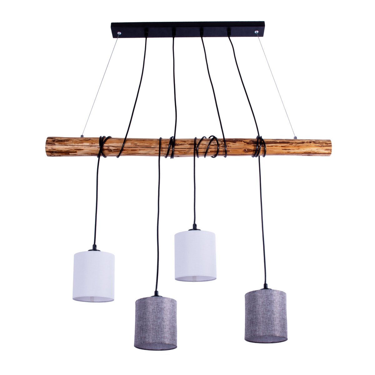Hanglamp Malta 4-Lichts Grijs/Wit (E27)