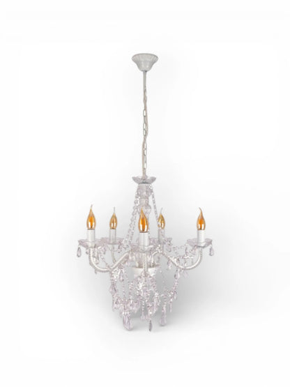 Kroonluchter Cecilia 5-Lichts Wit - Ø 52 cm (E14)