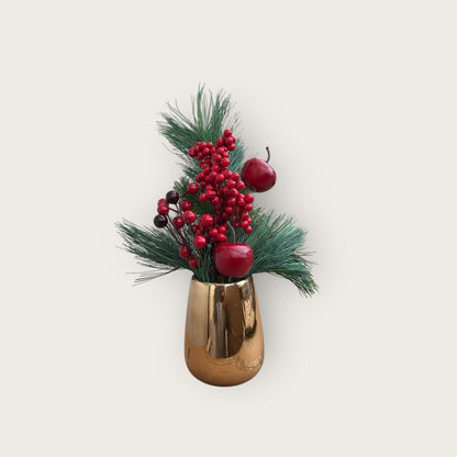 Zijden kunstbloem Kerstbloemcombinatie rood