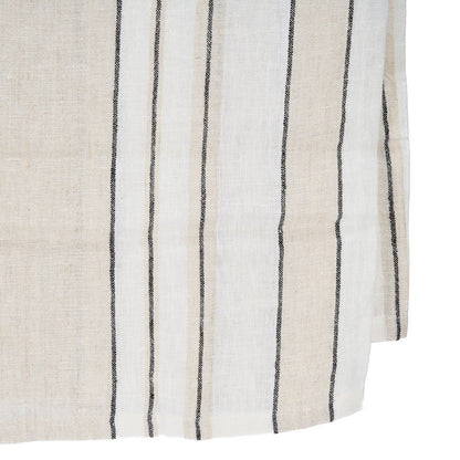 Linnen tafelkleed Provence zwart-wit - 150 x 250 cm