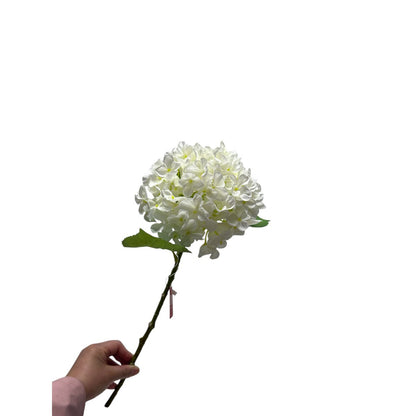Zijden kunstbloem Hydrangea macrophylla wit - 50 cm