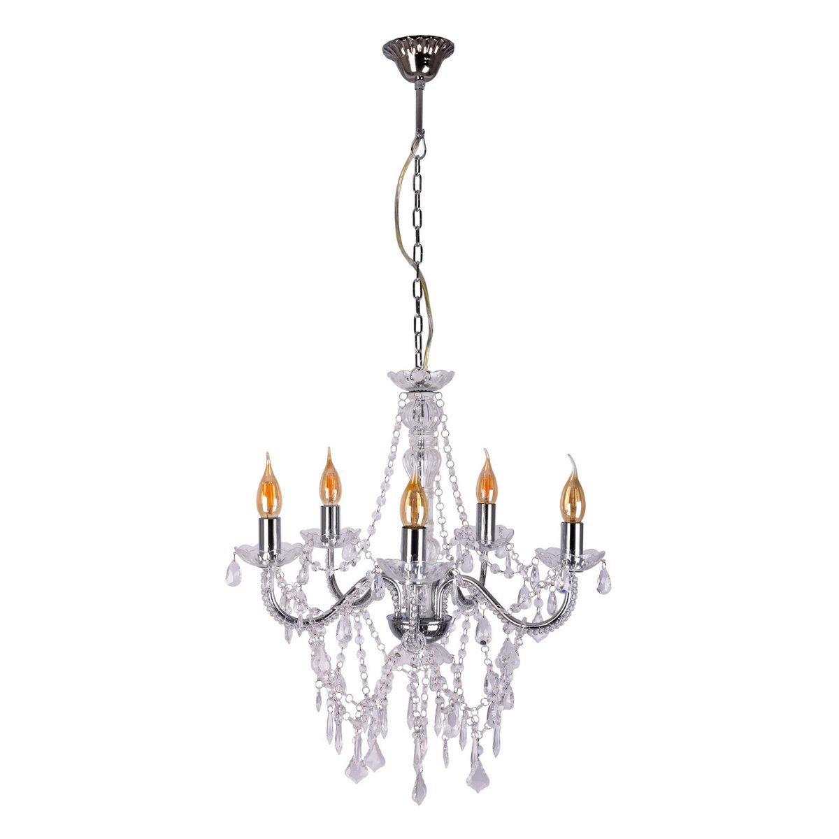 Kroonluchter Cecilia 5-Lichts Chroom - Ø 52 cm (E14)