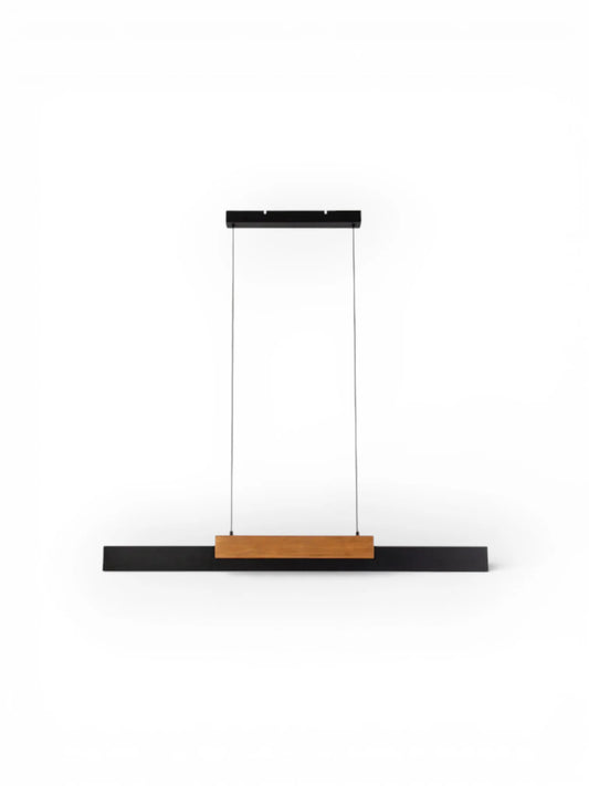 LED Hanglamp Wiebke Hout/Zwart - 120 cm (Dimbaar)