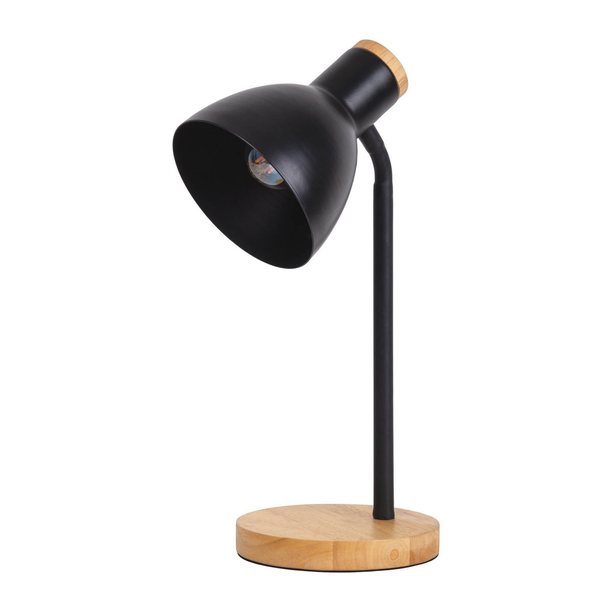 Bureaulamp Marie Zwart Hout/Metaal - 36,5 cm (E14)