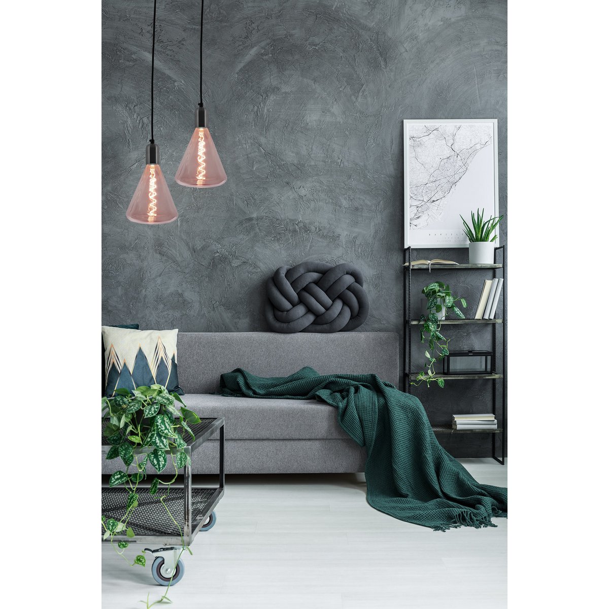 LED - lamp "Dilly" E27 versie 4 watt metaal en glas in rood - OutHome