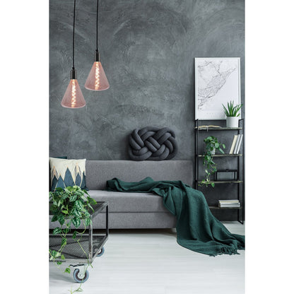 LED - lamp "Dilly" E27 versie 4 watt metaal en glas in rood - OutHome