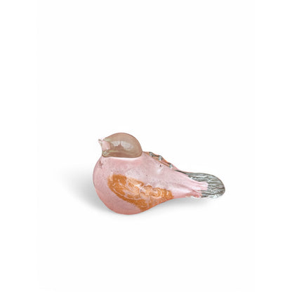 Glazen vogel Kunstglasvogel roze - 9 cm
