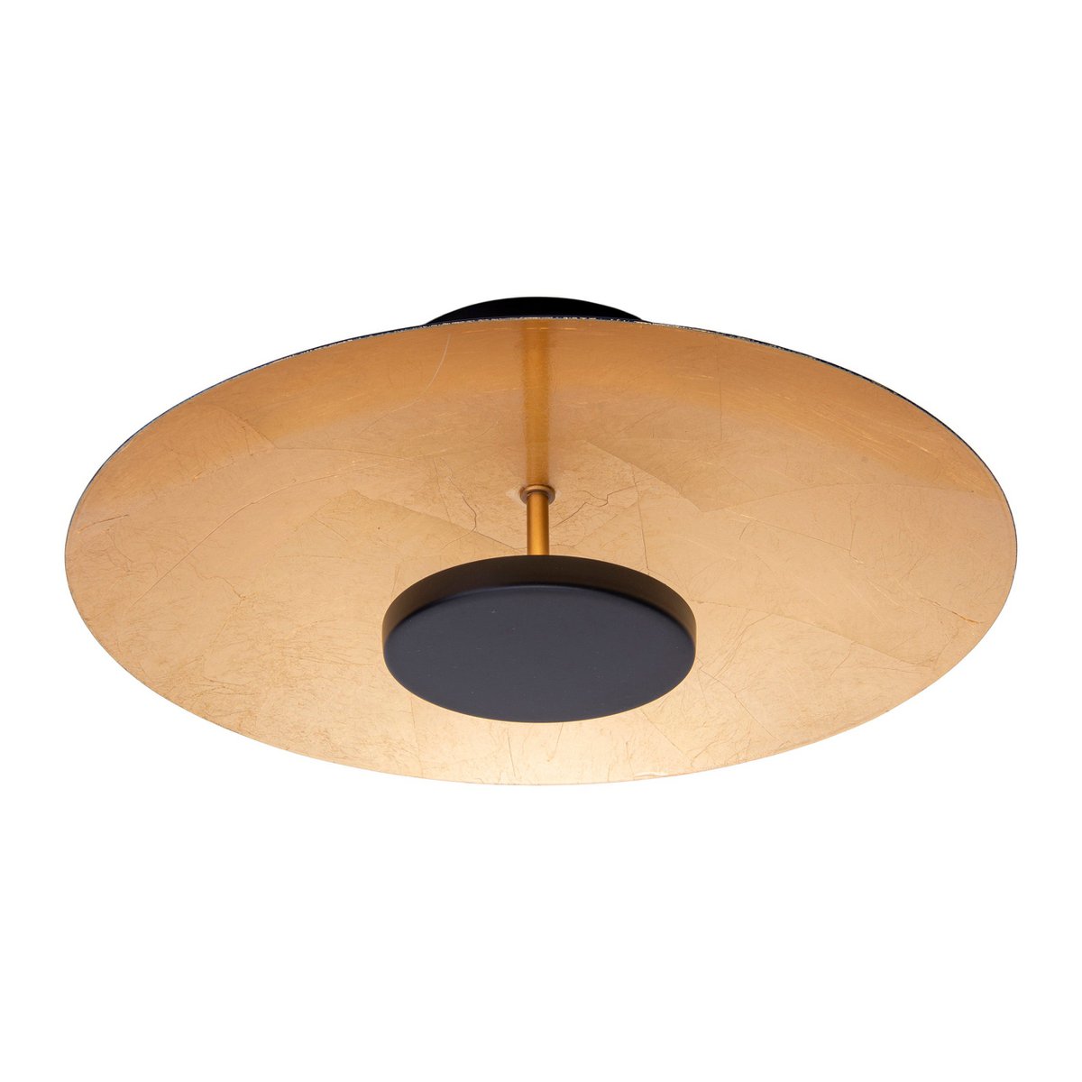 LED - plafondlamp "Firenze" metalen plafondlamp in zwart en goud, stevig geïnstalleerd, verlichting voor woonkamer, kantoor of de toegangsstang van 30 cm diameter - OutHome