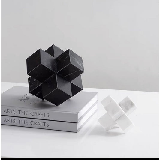 Marmeren kruis Groot zwart - 15 cm