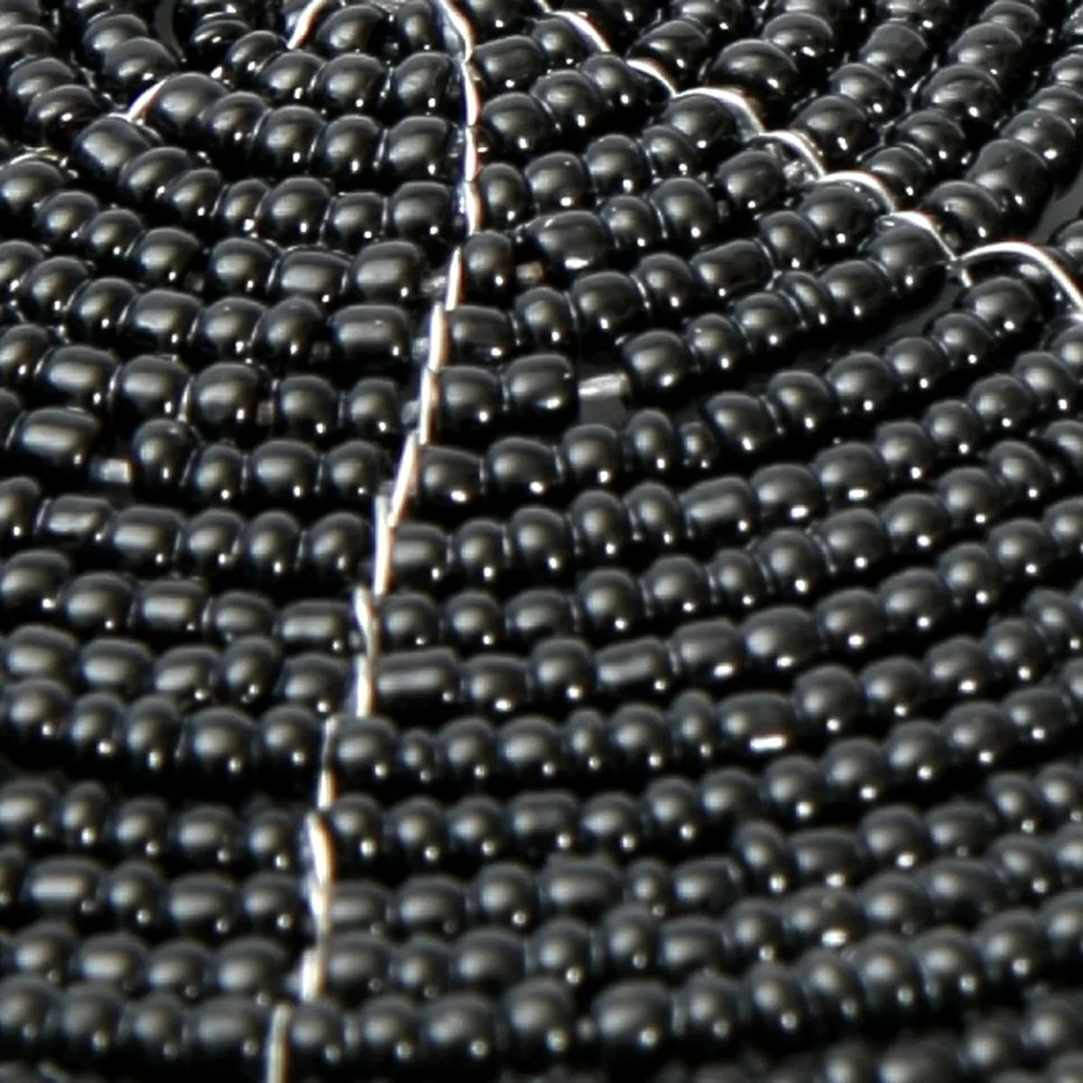 Kralen onderzetter Beaded zwart - 10 cm
