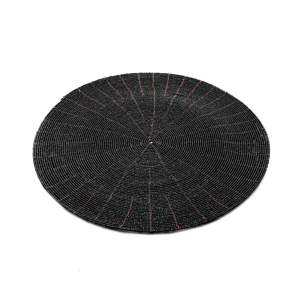 Kralen placemat Beaded zwart - 30 cm