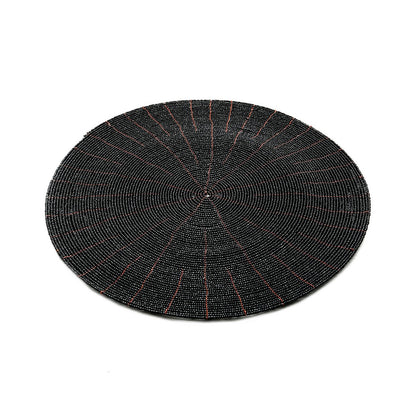 Kralen placemat Beaded zwart - 30 cm