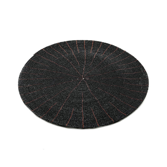 Kralen placemat Beaded zwart - 30 cm