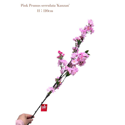 Zijden kunstbloem Kanzan roze - 110 cm