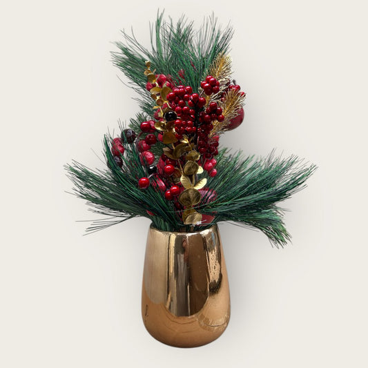 Zijden kunstbloem Kerst (Set van 2) - 45 cm