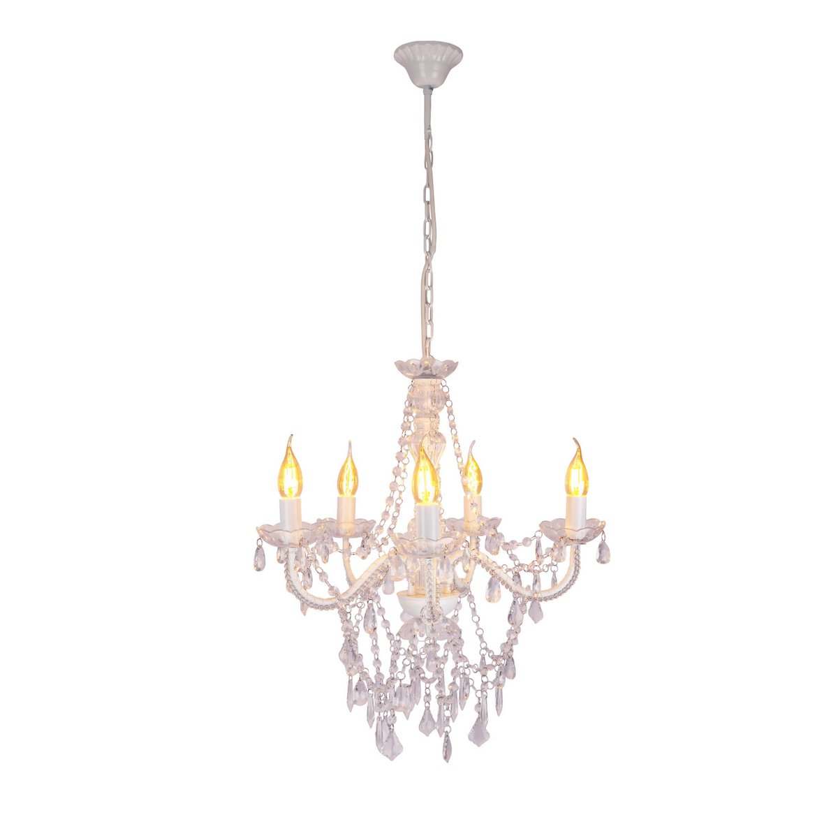 Kroonluchter Cecilia 5-Lichts Wit - Ø 52 cm (E14)