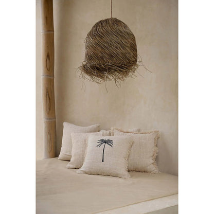 Kussenhoes Gili palm natuurlijk zwart